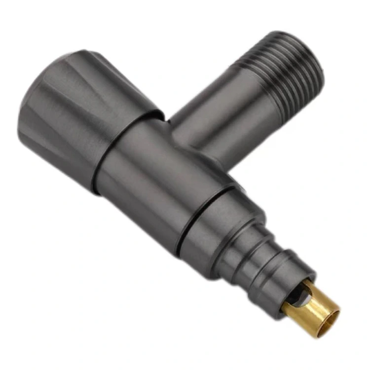 Užspaudžiamas juodos deimantinės rankenėlės uždarymo vožtuvas